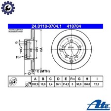 2x BRAKE DISC 24.0110-0704.1 FOR MITSUBISHI SPACE/RUNNER OUTLANDER/II/SUV RVR