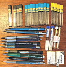 Large Lot of Mechanical Pencils, Leads Eraser Refills, Pentel etc. .03 .09