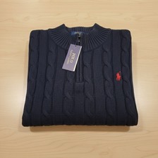 Polo Ralph Lauren Cable Knit Jumper for Men Quarter Zip Long Sleeve