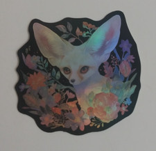 Chihuahua Sitting In Flowers Reflective Sticker 1.78" x 2" E 