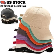 Adjustable Cotton Baseball Cap Ball Dad Hat Plain Solid Washed Men Women