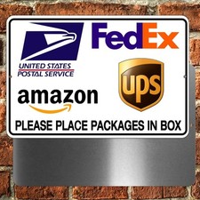 Package Delivery Place Packages In Box Sign / Decal Usps Fedex Ups Amazon