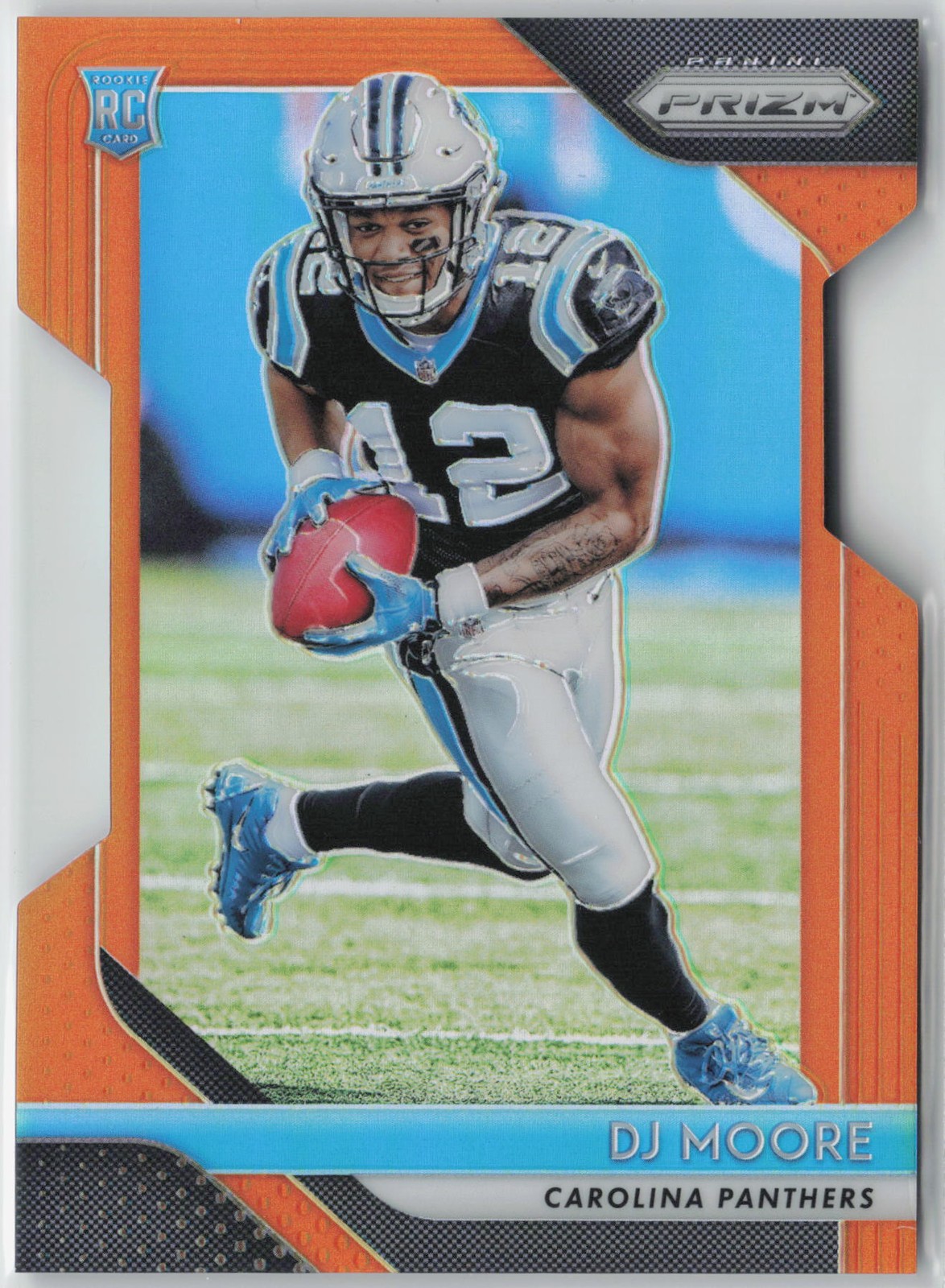 2018 Panini Prizm #207 DJ Moore Prizm Orange Die Cut #/249