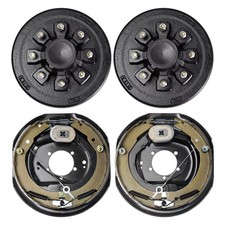 Trailer Hub Drum Brake Kit Self Adjusting Assembly 7000 lb Axle Backing Plates