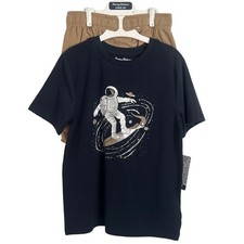 Tommy Bahama Boys 2 Piece Astronaut Surf Tee Tan Shorts Set NWT Size 5/6