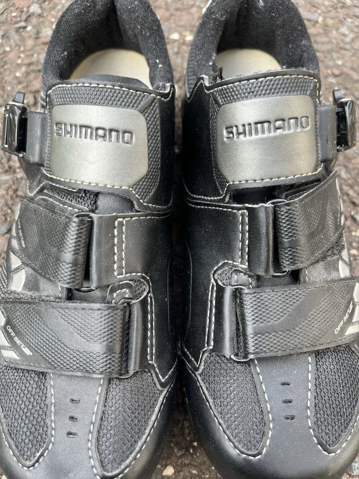 Zapatos de ciclismo de carretera Shimano para mujer SH-WM63L | Talla 37/5,5 EE. UU. Negro Plata Foto 3 de 4