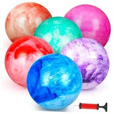 6PCS Inflatable Playground Balls, 8.7 Inches Kickball Dodge Ball with Medium