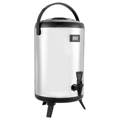 Insulated Beverage Dispenser for Hot & Cold Drinks 3.2 Gal Stainless Steel