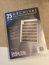 Print File Archival Preservers, 35mm Negative Preservers, 25 Sheets, 35-7B