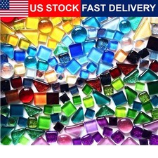 Crystal Mosaic Tiles 500g Mixed Colour Glitter Glass Irregular Craft DIY Art