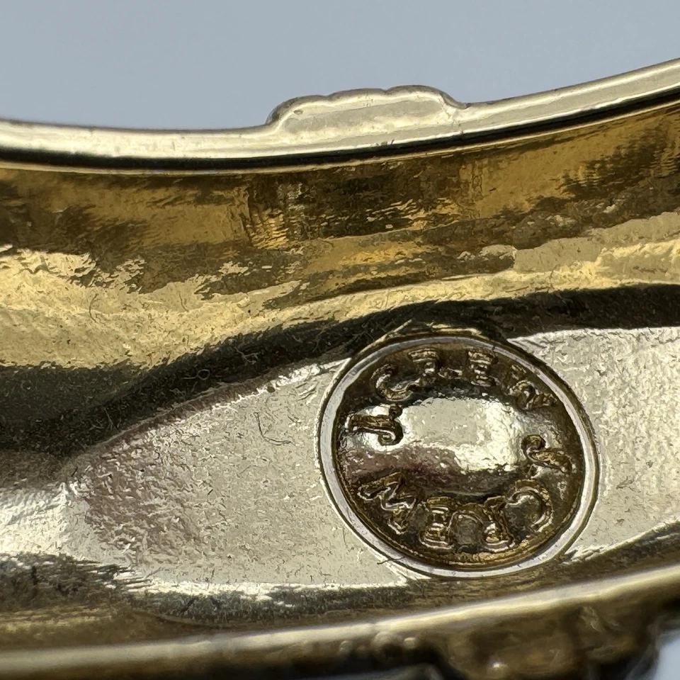 "Brazalete brazalete con bisagra de bambú tono dorado esmalte verde J.Crew 6,5""" Foto 4 de 4