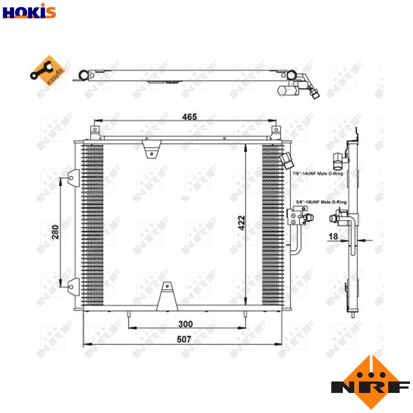 CONDENSER AIR CONDITIONING 35129 FOR MERCEDES-BENZ 124/T-Model/Break 2.3L 4cyl