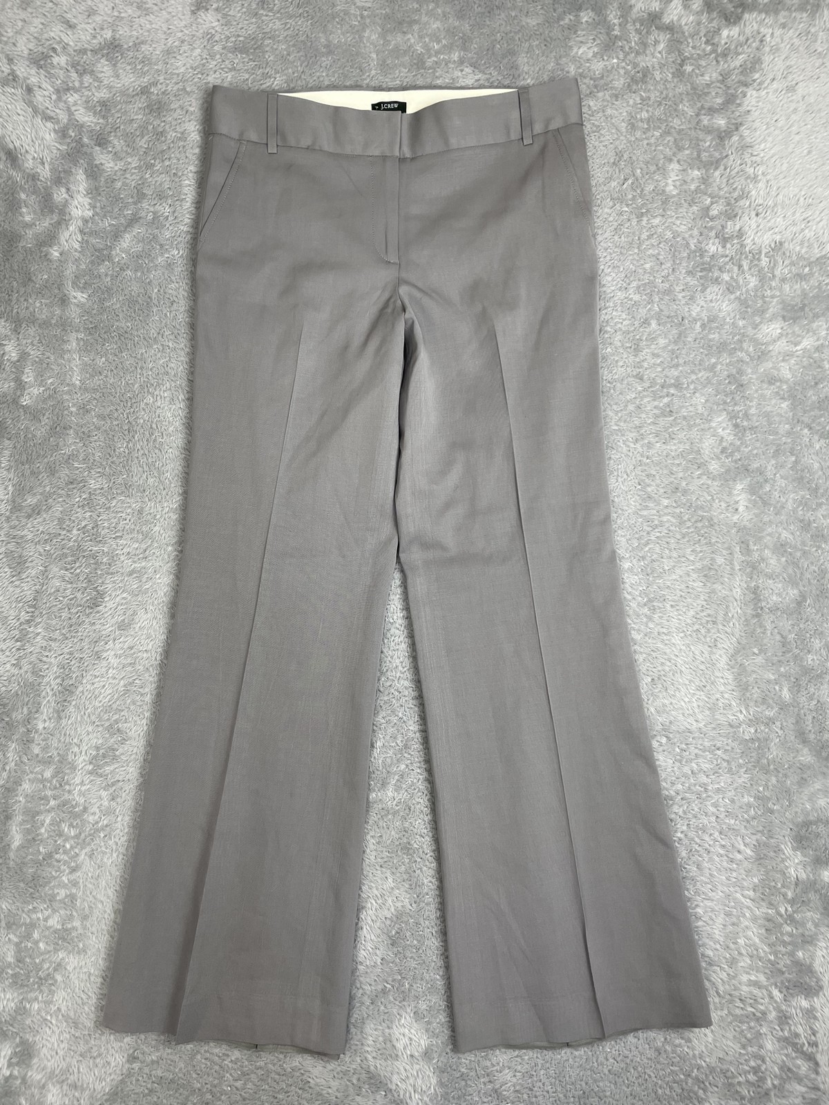 J.Crew Dress Pants Womens 10 Tall Gray Wool Original Lined Straight Made Japan