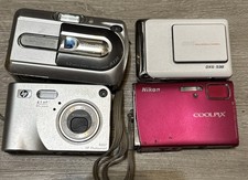 Lot Of 4 Digital Cameras Nikon, HP, Fuji, DXG FOR PARTS OR REPAIR ONLY