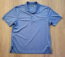 Greg Norman Polo Shirt Size XL Play Dry Men s Golf Blue Striped