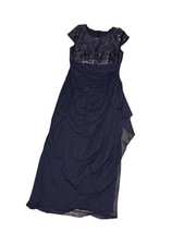 Alex Evenings Navy Blue Regular Size 14 Dress, Sequin Bodice