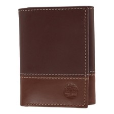 Timberland Men's Leather Hunter Two Tone Trifold Wallet