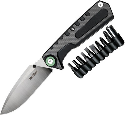NexTool Multi Functional Folding Knife 3.5'' Stainless Steel Blade G10/CF Handle