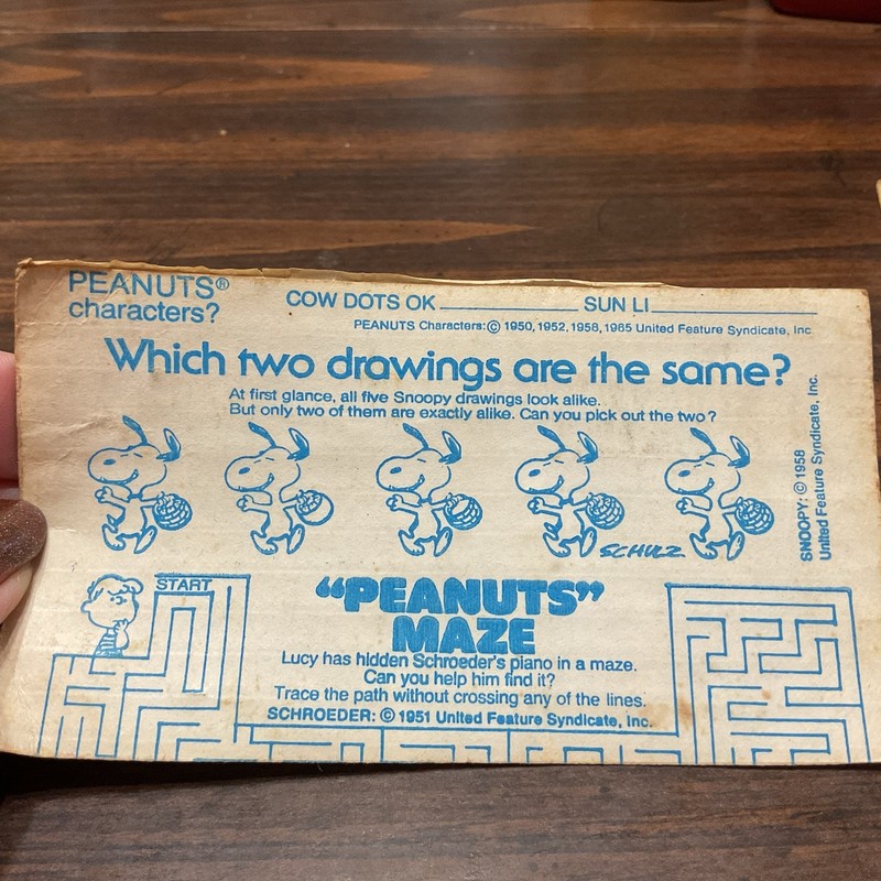 Peanuts Vintage Cardboard Puzzle 1951