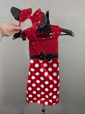 Kid's Disney Classic Minnie Mouse Girls Costume Dress With Headband Medium 7-8