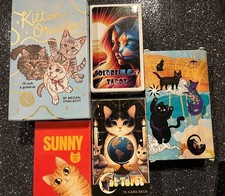 5 Cat Tarot Decks - New: Blk Cat , Sunny, Cat Tarot, Kitten Oracle , Colorful