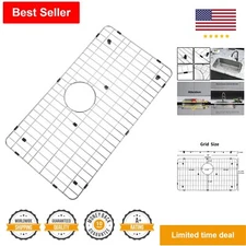 Stainless Steel Sink Grid and Protectors - 26" x 14" - Rear Drain - Single Bowl