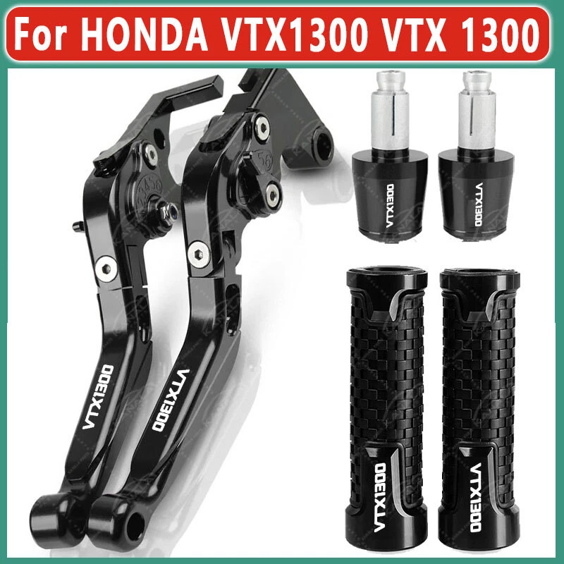 3PCS - For HONDA VTX1300 VTX 1300 Adjustable Brake Clutch Levers Grip Handlebar Foto 4 de 4