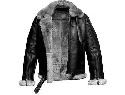 HERREN RAF FLIEGER SCHAFFELL LEDER B3 BOMBER WINTER FLIEGEN PILOT JACKE MANTEL
