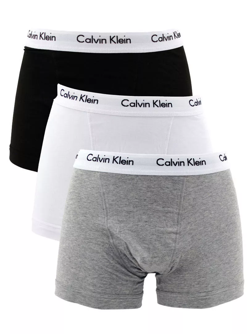 Calvin Klein 100% Authentic Men’s Boxer Shorts Trunks – 3 Pack  Black/Grey/White