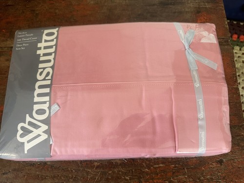 Vintage Wamsutta Supercale TWIN Sheet SET/3 Percale Flat Fitted Case 3pc New! - Imagen 1 de 5