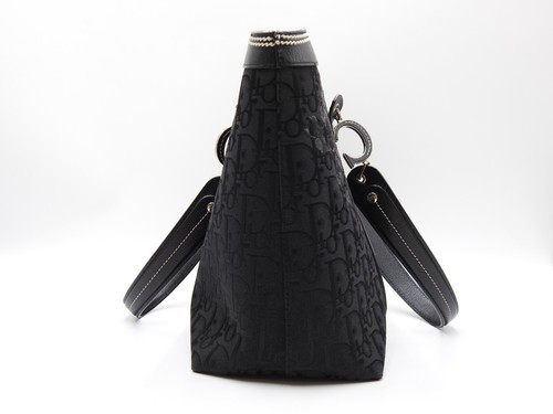 Christian Dior Trotter Flower Embroidery Shoulder Hand Bag Canvas Black X-9166 - Bild 5 von 15