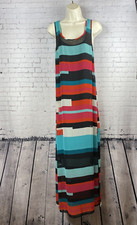 Guess Maxi Dress Small Women's Color Block Layered Mesh Tank Slip (A27)