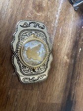 EAGLE Belt Buckle, USA MADE Gold & Silver Tone Flake Belt Buckle NICE ORNATE!!