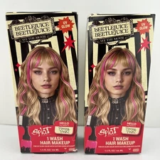 Splat 1 WASH Temporary Hair Dye PIERCING PINK Color w/ UV Glow, 1.5oz Ea, 2 PACK