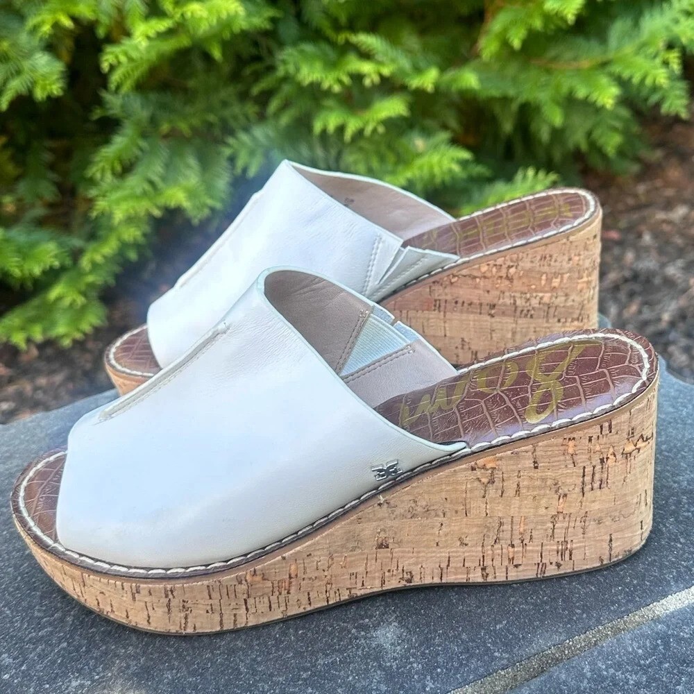 SAM EDELMAN Ranger leather platform mules size 10 for women