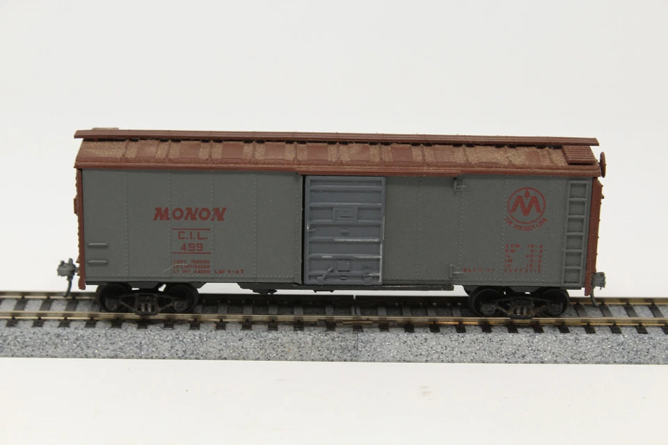 HO Vintage Metal Roundhouse B-113 40' Caja Coche Monon CIL 499 Gris Foto 4 de 4