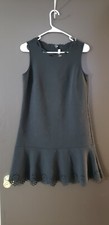 Loft Lasercut Flounce Black Dress Size 2 Minor Flaw