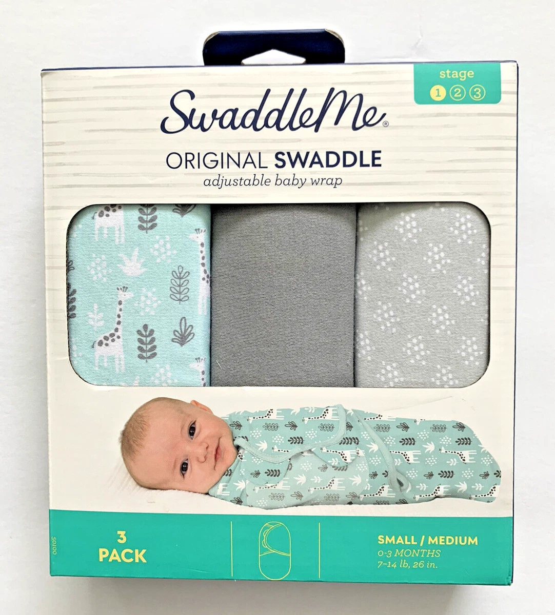 Original Swaddle, Size SM, 0-3 months, 3pk (Our Tall Friends