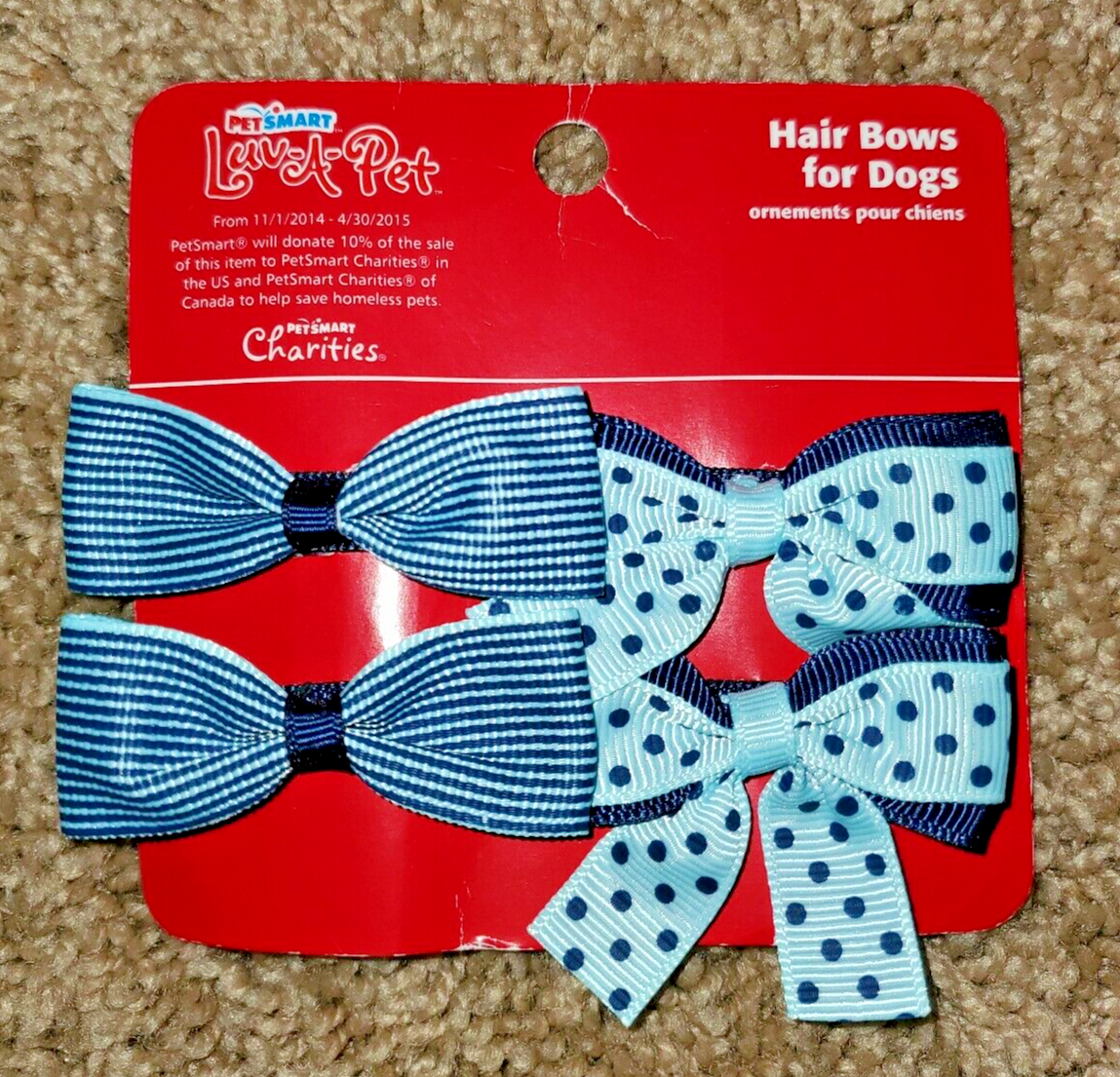 Petsmart Hair Bows For Dogs Blue New Pet Ties NEW
