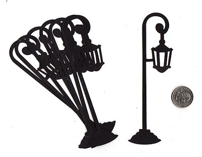 Street Lamp Die Cuts, 3.5'' tall, 10 pcs. - Black or You choose color
