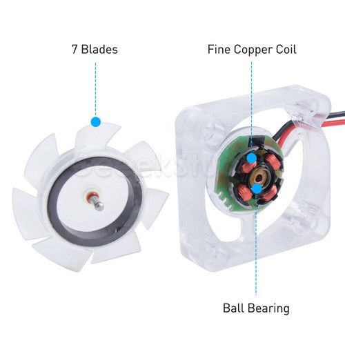 4PCS 40mm*10mm DC 12V 4010 Blue/ Colorful light Fan 3D Printer Cooling Fan - Picture 11 of 14