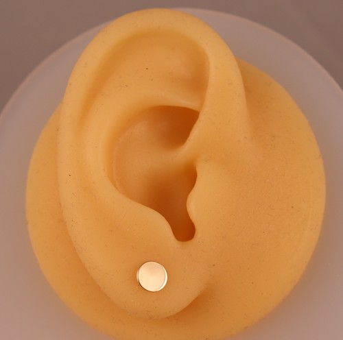 Genuine 9ct Gold Round Circle 6mm Stud Earrings Plain Earrings a Pair Gift Boxed - Picture 3 of 7