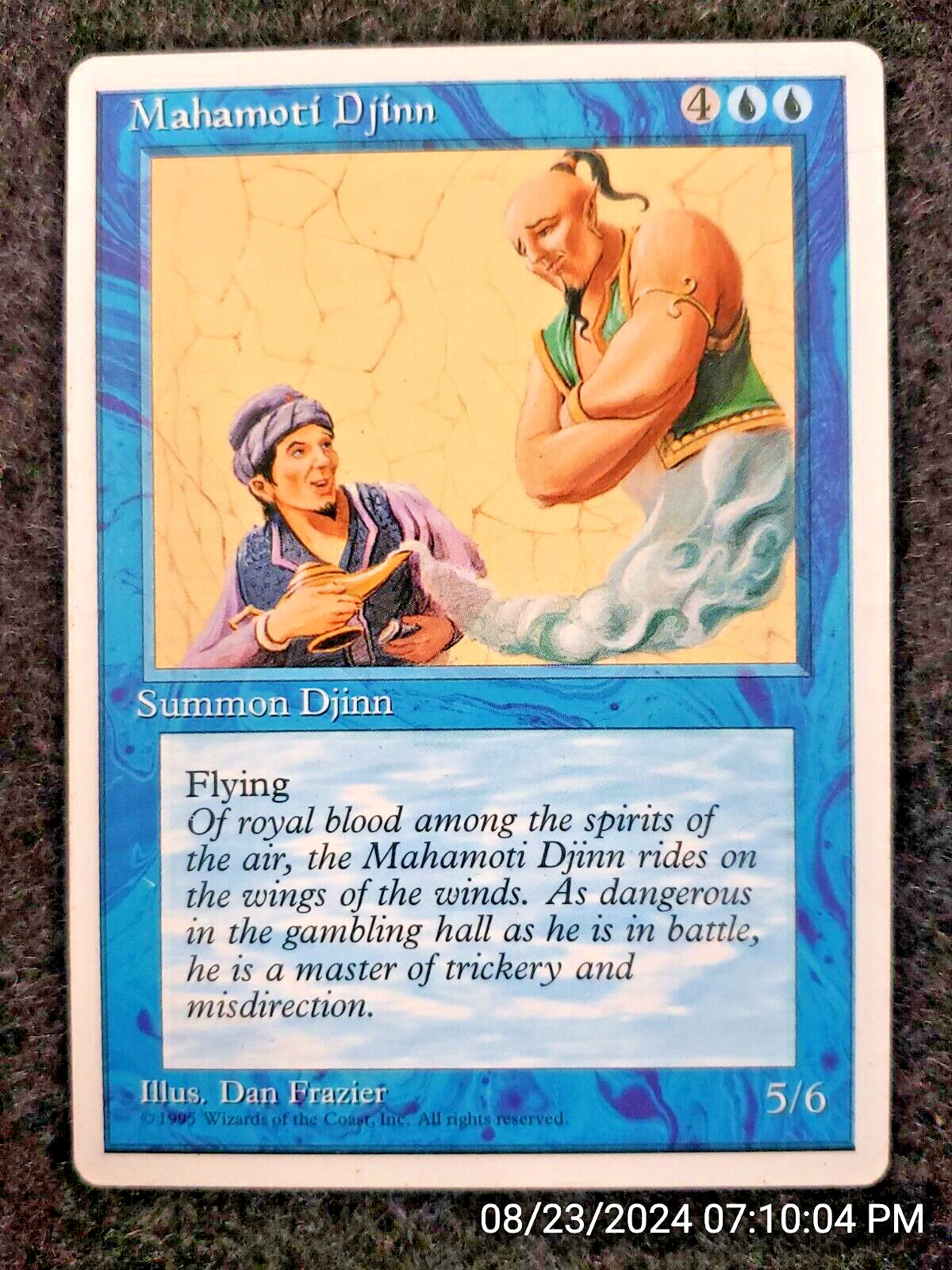Mahamoti Djinn 4th Edition NM Blue Rare MAGIC THE GATHERING MTG CARD (DS3D1H5)