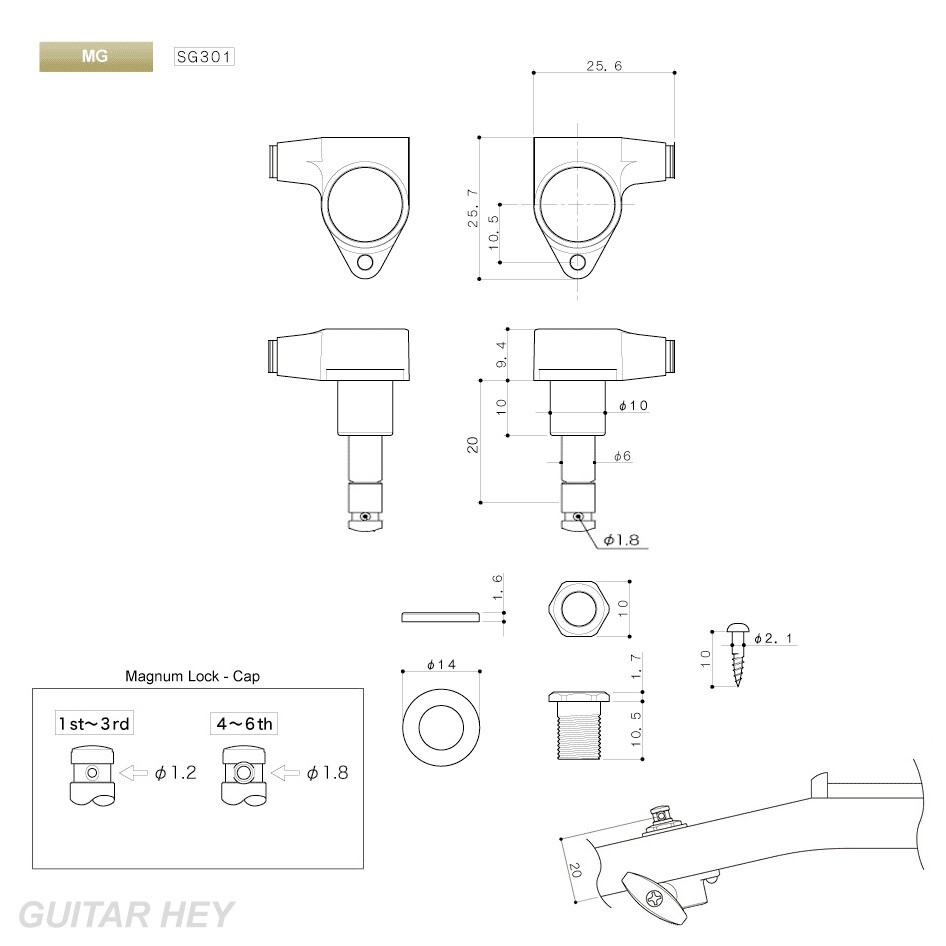 NUOVO Gotoh SG301-P4N MGT Bloccaggio Sintonizzazione Con Set - Foto 11