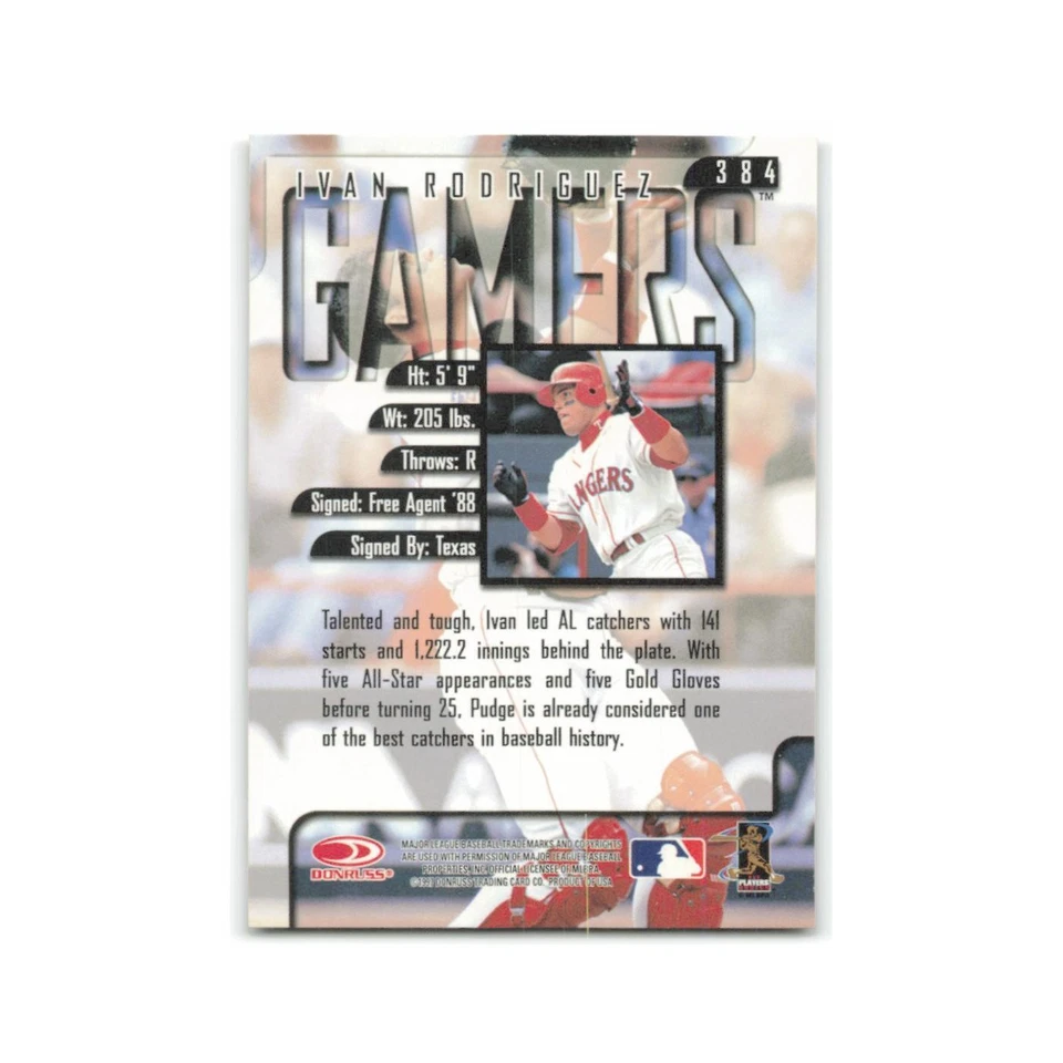 Ivan Rodriguez 1997 Leaf #384 Texas Rangers Baseball Card NM - Image 2 of 3