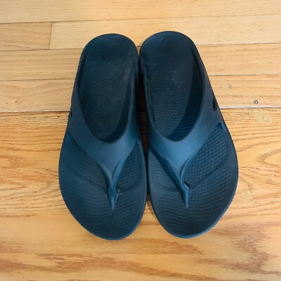 OOFOS OOriginal Sandals Navy Blue Mens 11 Womens 13 Thong  display picture 1