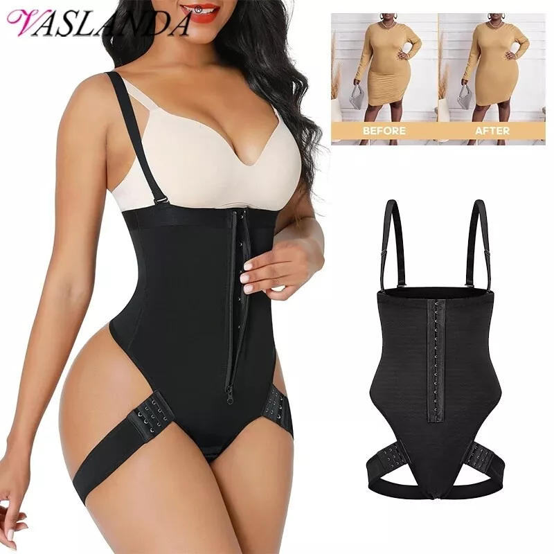 VASLANDA Shapewear for Women Tummy Control Thong Bodysuit Open Bust Body  Shaper 