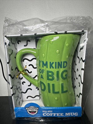 SUPER JUMBO SIZED [3-D] DILL PICKLE - ''I'M KIND OF A BIG DILL'', Ceramic Cup