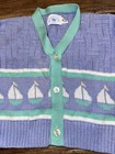 Vtg Hartstrings Baby Cardigan Sweater Sailboats 24 Months — photo 2