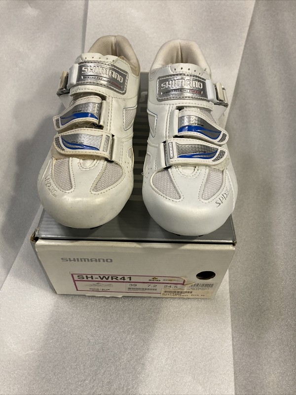 Shimano SH-WR41 Cycling Shoes 39 White 3or2 Bolt Road Shoe. 